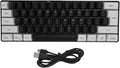 Wired Gaming Keyboard Small Compact 61 Keys Ergonomic Keyboard with LED Backlight for Office Business Travel Use (Black)
