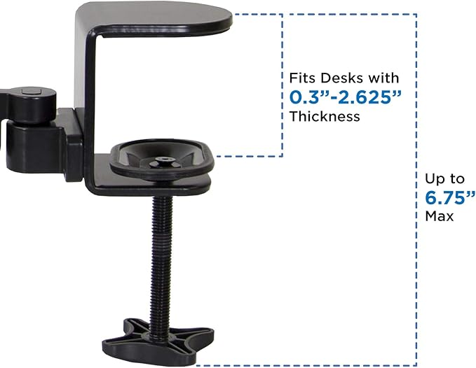 Mount-It! Adjustable Arm Rest for Desk Ergonomic Elbow &amp Forearm Support Height Adjustable Full Motion Rotating Desk Arm with Clamp-On Base for Computer &amp Keyboard Use Steel Construction (M