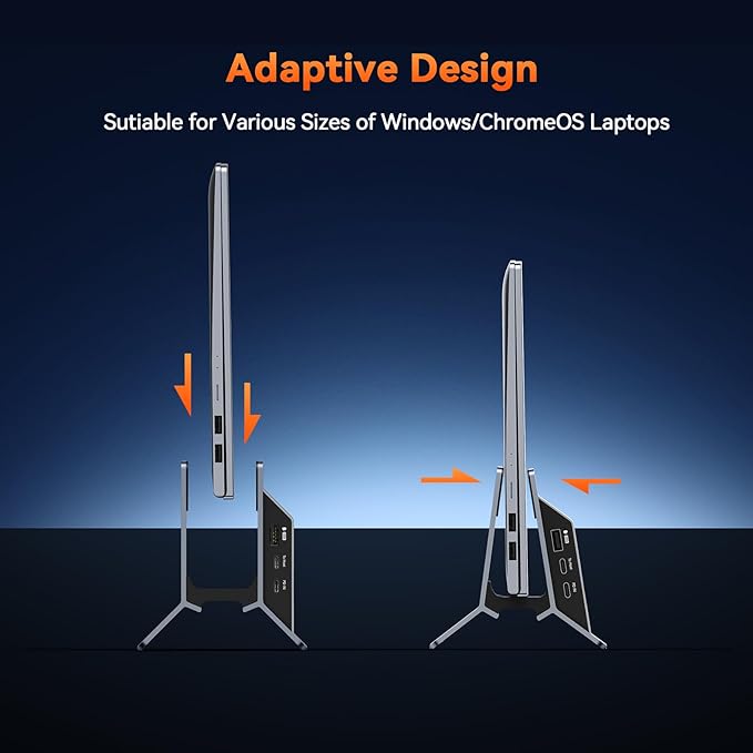 TobenONE Docking Station with Dual Monitor4K@60Hz 2 HDMI100W Power Supply PD 3.06 USBGigabit Ethernet Laptop Stand Verticallyfor WindowsChromeOS and More Space-Saving for Office/Home/Study