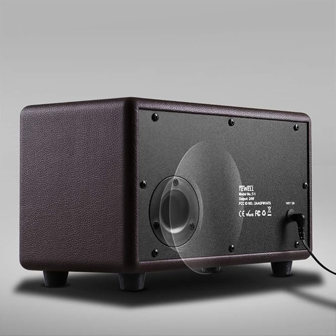 Vintage Bluetooth Speakers with Bass Enhanced Technology Wireless &amp 3.5mm Aux Input for Cellphone AC Powered (Upgraded Version)
