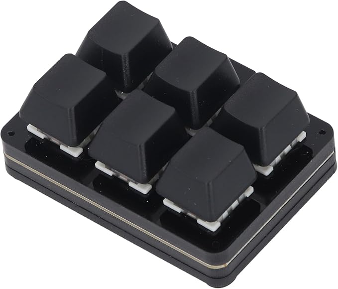 Pongnas 6 Key Gaming Keyboard Macro Mechanical Keypad for Lightweight Small Gaming Keypad with Timely Reminder Efficient One Hand Keyboard with One Click Start Universal for