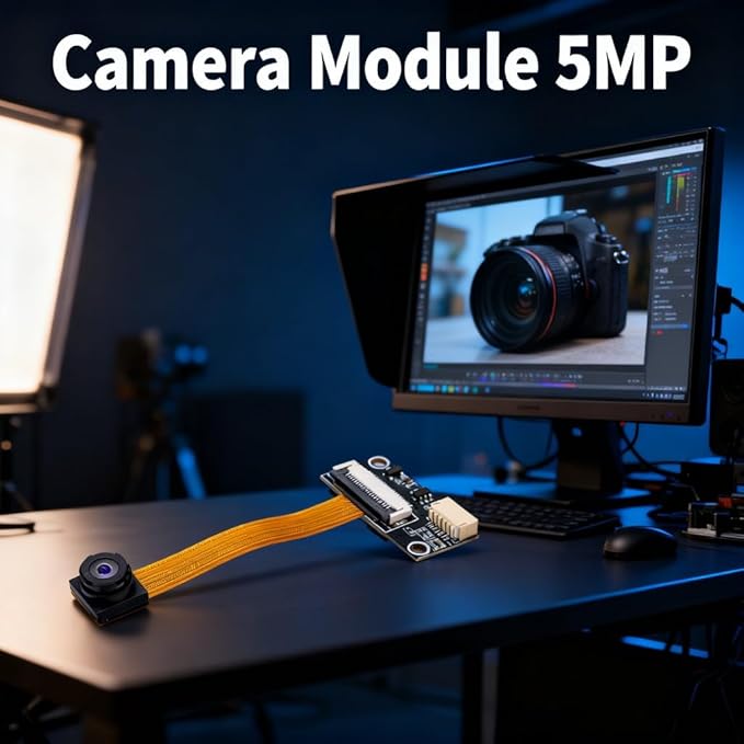 Camera Module Black 5MP Autofocus Wide Angle 180° Field of View - Stable Image USB Interface Drive Plug and Play for Multiple Systems