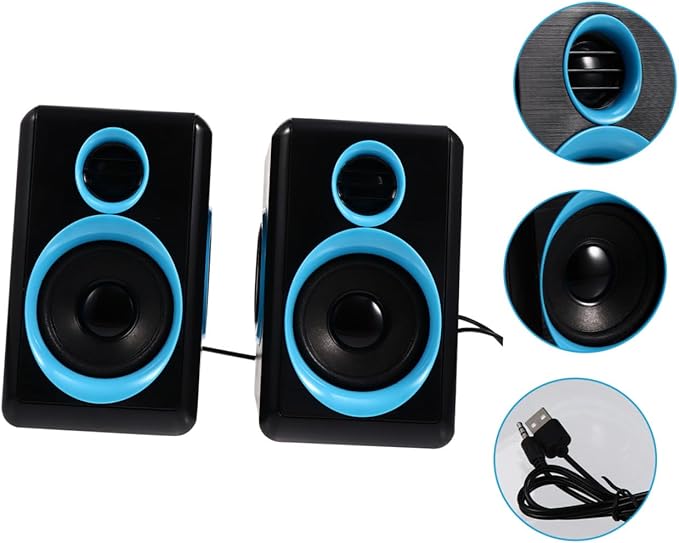 Mini USB 2.0 Computer Speakers for Notebook and Desktop Compact Surround Sound Loudspeaker Box Home and Office Multimedia Speaker with Dc5v Power