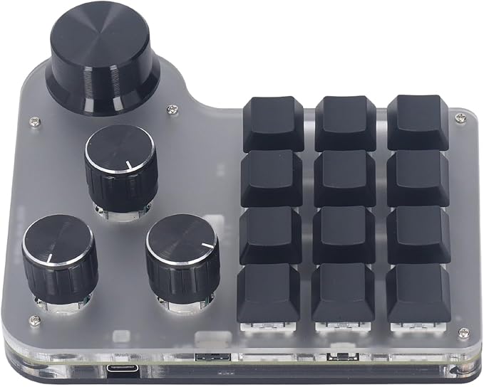 Mechanical Gaming Keyboard Mini Macro USB 12-Key Programming Keyboard for Office and Games ABS Material