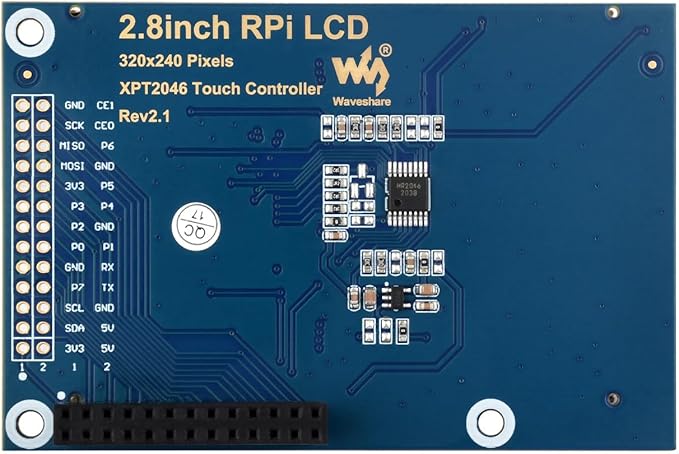 Waveshare 2.8inch Resistive Touch Screen TFT LCD Compatible with Raspberry Pi 5/4B/3B/Zero/Zero W/Zero 2W/Pico/Pico W/Pico WH 320x240 Resolution