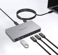 TREBLEET Slim Thunderbolt 4 Hub with 85W Charging Single 8K or Dual 4K Display Compatible with Thunderbolt 3/USB4 MAC OS &amp Windows OS with Four 40Gbps Thunderbolt 4 Ports One USB A 3.2 Gen2 Po