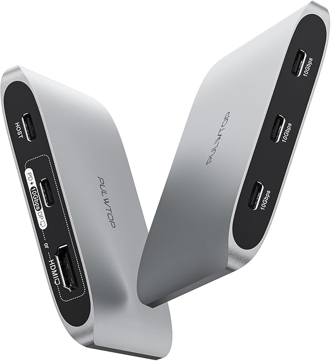 6-in-1 USB C Hub with 4K HDMI3 USBC 10 Gbps Data Ports Full-Featured USB-C（100W Power Delivery+10 Gbps Data Ports+4K DP）