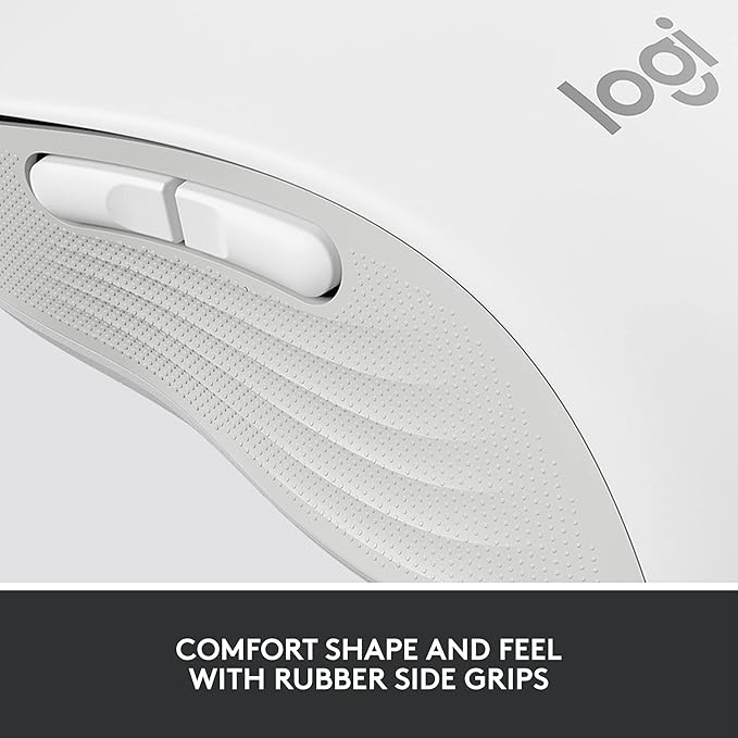 Logitech Signature M650 L Full Size Wireless Mouse - for Large Sized Hands Silent Clicks Customizable Side Buttons Bluetooth for PC/Mac/Multi-Device/Chromebook - Off White (Renewed)