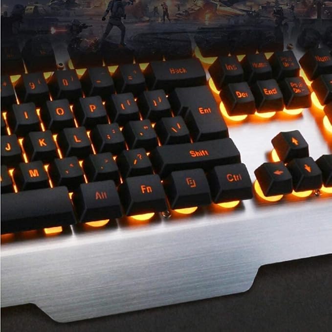 Gaming Keyboard and MouseGaming Keyboard USB Wired Backlit Gaming Keyboard Mechanical Feeling with Gaming MouseGaming Keyboard Wired Setfor WindowsMac OS Computer (Color : White)