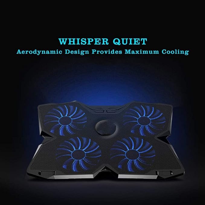 Laptop Cooler Cooling Pad Notebook Gaming Stand with Four Fan and 2 Port for 14-17inch