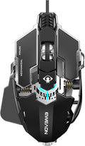 EWEADN G5 Wired Gaming Mouse Ergonomic RGB Computer Mouse 12800 Adjustable DPI 9 Programmable Macro Buttons with Rapid Fire Key Compatible for PC/Laptop/Windows-Black&ampWhite