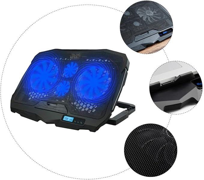 Angoily Laptop Cooler Stand Cooling Pad for 14-17.3 Inches Silent Notebook Cooling Fan Foldable Stand