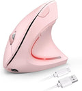 TECKNET Ergonomic Mouse Wireless Rechargeable Mouse Silent for Carpal Tunnel Right Hand 2.4GHz USB Vertical Mouse Wireless for Laptop 5 Adjustable 4800 DPI Computer MacBook Desktop