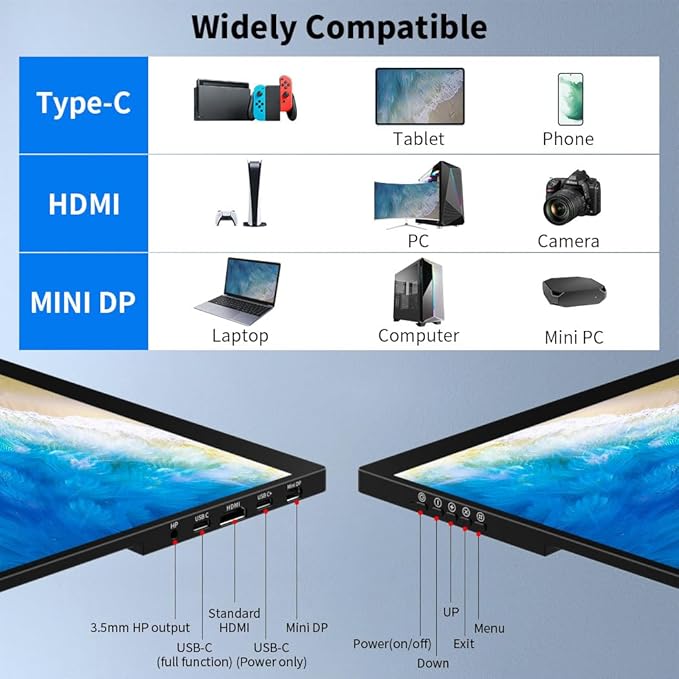 16 inch 4k OLED Touchscreen Portable Monitor 3840 x 2400 100% P3 Portable Display MPP Stylus Pen Compatibility 1MS Eye Care PC Monitor for LaptopMac NUC Mini PCVESA &amp Integrated Stand