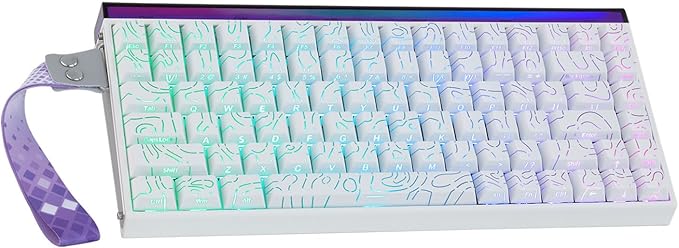 MechLands Aula Hero84 HE Wired Magnetic Gaming Keyboard Rapid Hall Effect Keyboard with 0.01mm Adjustable Actuation 8kHz Polling 5-Layer Sound Dampening RGB Lightbox &amp Backlit (White)
