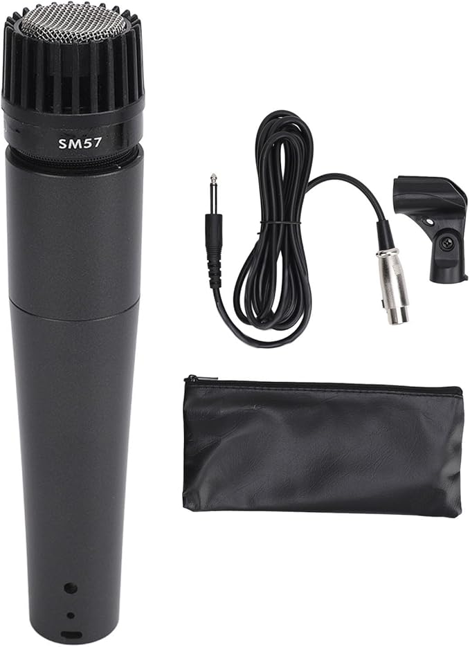 Dpofirs High Sensitivity Wired Dynamic Vocal Microphone for Home and Theatre Shows Zinc Alloy Material