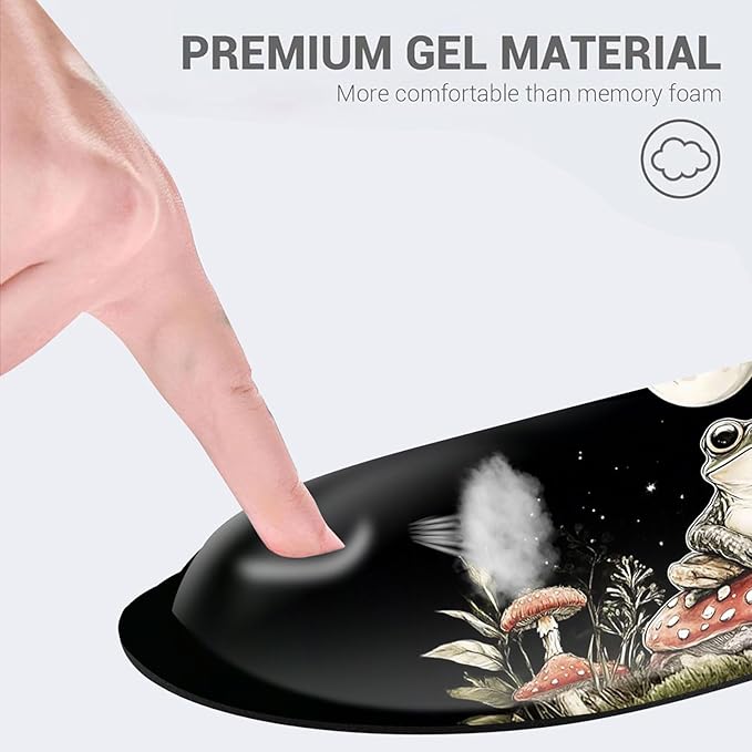 Desk Mat Mouse Pad with Wrist Rest 4-in-1 Large Mouse Pads for Desk Ergonomic Mouse Pad and Keyboard Wrist Rest Gaming Keyboard Mat for OfficeFrog on Mushroom