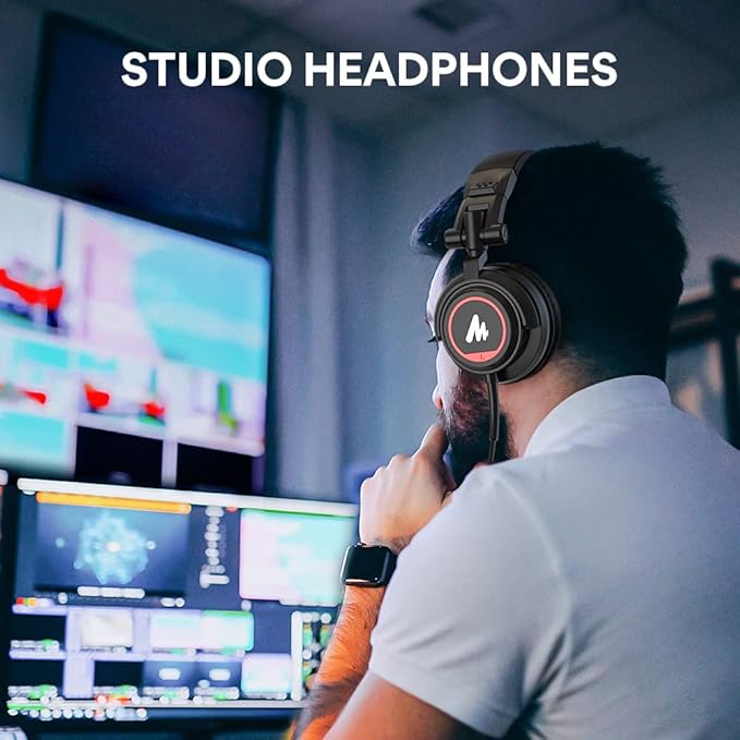 MAONO Gaming Equipment Bundle: Computer Mic with 3.5 MM Monitor Headphones for Gamer Live Streaming Vocal Recording