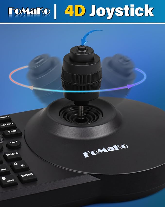 FoMaKo 4K 20X PTZ Camera HDMI AI Auto-Tracking PTZ CameraPTZ Controller PoE 3 LCD Screen Preview for Church Worship Education Conference Events PTZ BundleNDI 6 &amp NDI HX3 Certified(K20UH+KC608)