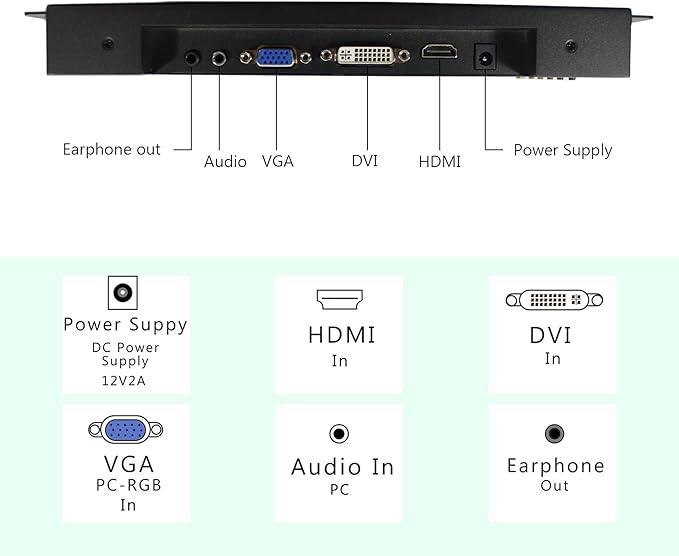 VSDISPLAY 10.4 Inch 800x600 LCD Touchscreen Monitor Portable 10.4'' VS104ZJ01 as Extra Display with DVI VGA PortsBuilt-in Dual Speakers