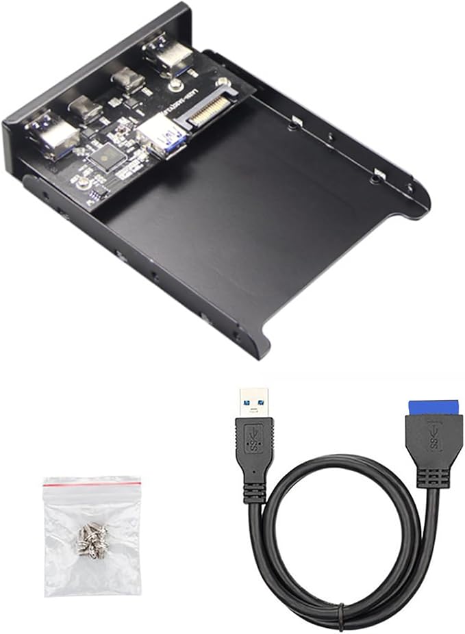 DAGIJIRD 19/20Pins to USB Adapter Connector 3.5 Floppy Bay Expansion Adapter USB Hub Adapter
