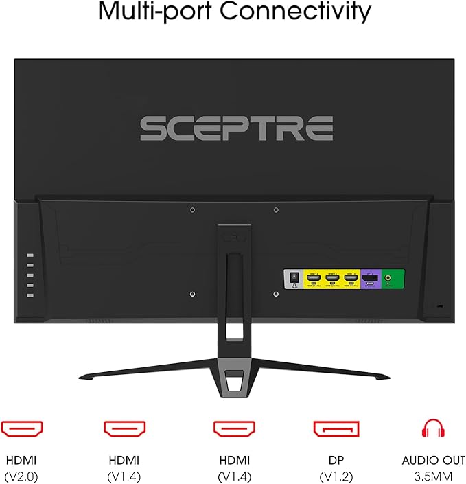 Sceptre IPS 24” Gaming Monitor 165Hz 144Hz Full HD (1920 x 1080) FreeSync Eye Care FPS RTS DisplayPort HDMI Build-in Speakers Machine Black 2020 (E248B-FPT168)IPS 24 165Hz