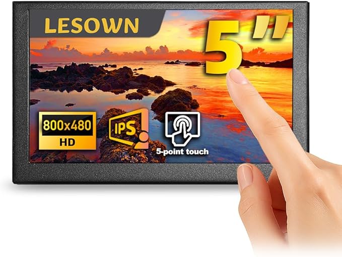 5 Inch Mini Touch Secondary Display Portable Monitor 800x480 USB HDMI IPS LCD Capacitive Touch Screen Tiny Monitor for PC Laptop Windows