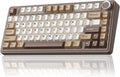 AULA F75 75% Wireless Mechanical Keyboard Hot Swappable Creamy Keyboard Pre-lubed Linear Switches 2.4GHz/Type-C/BT5.0 RGB Backlit Gaming Keyboards(White&ampBrown)