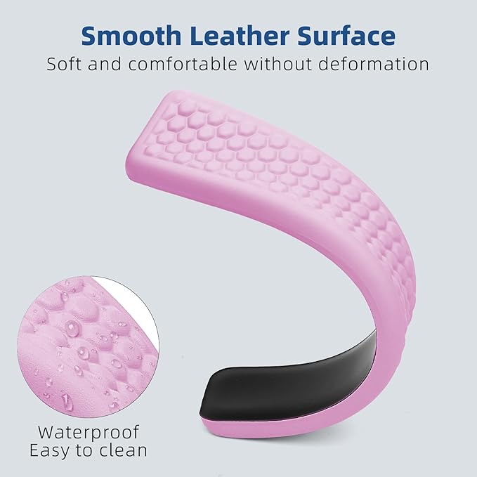 Wrist Rest for Keyboard and Mouse Comfort Memory Foam Wrist Rest with Non-Slip PU Base Leather Mouse Pad Ergonomic Keyboard Wrist Support for Typing Pain Relief Protect Hand and Arm (Pink)