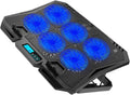 Laptop Cooling Pad 15.6-inch Quiet Fan Stand Adjustable Speed Blue LED for Notebook Cooler Base Compatible with Gaming and Office Laptops