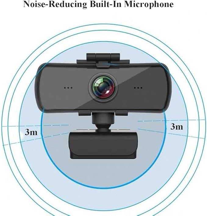 GIZNXBA Webcam 2K Built-in Microphone/Privacy Cover Plug and Play USB Computer Camera High-Precision Autofocus Streaming Webcam for Desktop Computer/PC for Laptop