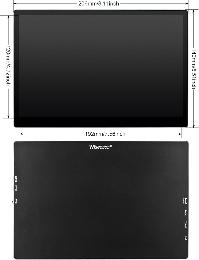 Portable Monitor 9 inch 2K 2560 * 1600 IPS Touch Screen 73% NTSC USB C HDMI Secondary External Computer Laptop LCD Monitor for MacBook Pro Air PC Laptop Phone Xbox PS5