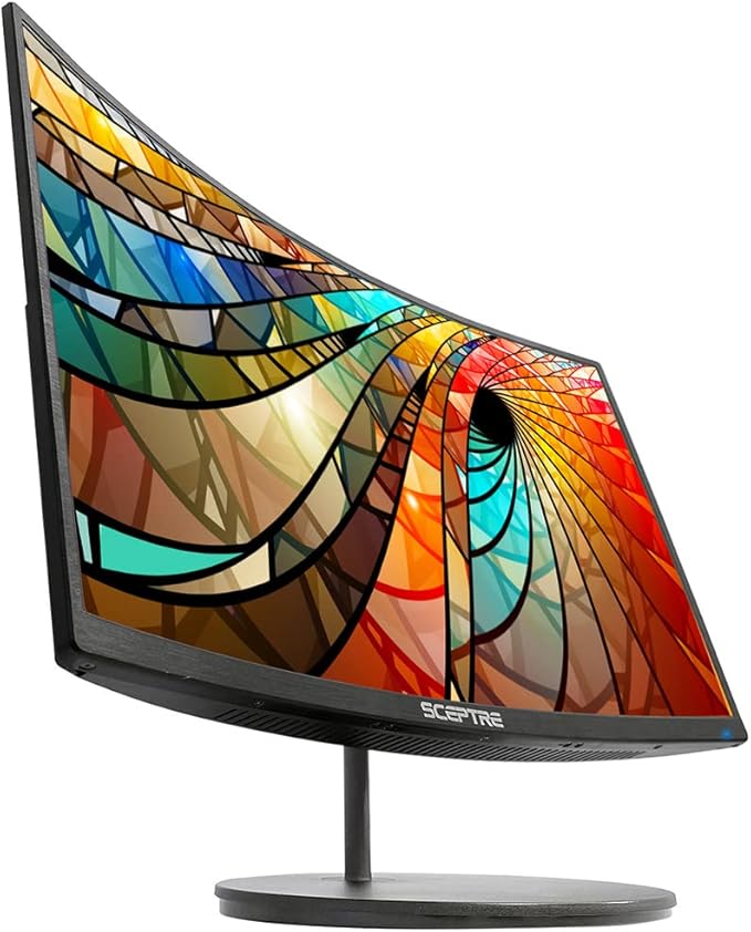 Sceptre 27 Curved 75Hz LED Monitor C278W-1920R Full HD 1080P HDMI DisplayPort VGA Speakers Ultra Thin Metal Black 1800R immersive curvature 2018Metallic Black