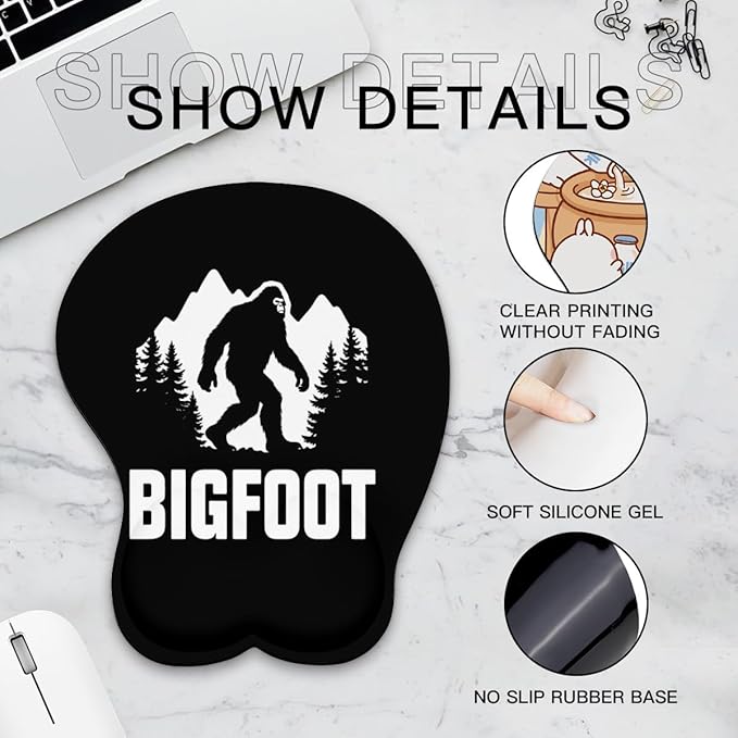 Mousepad Bigfoot Mountain Ergonomic Wrist Support Non-Slip Base Mouse Mat with Wrist Rest Computer Mousemat for Desk Work Accessories Pad
