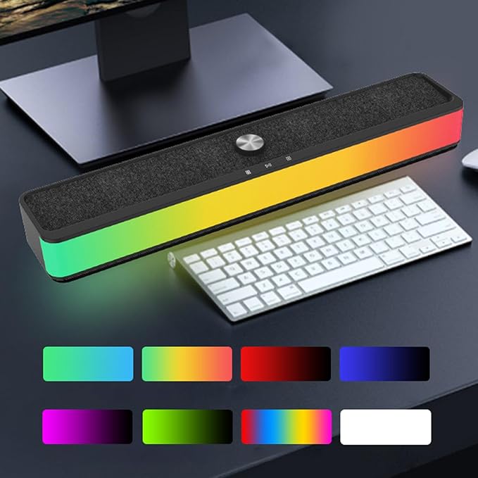 Wireless Speakers for TV | Portable RGB Subwoofer - Wireless PC Game Portable TV Speakerfor Shower Party Christmas Room Patio Car Phone Music Theater Studio