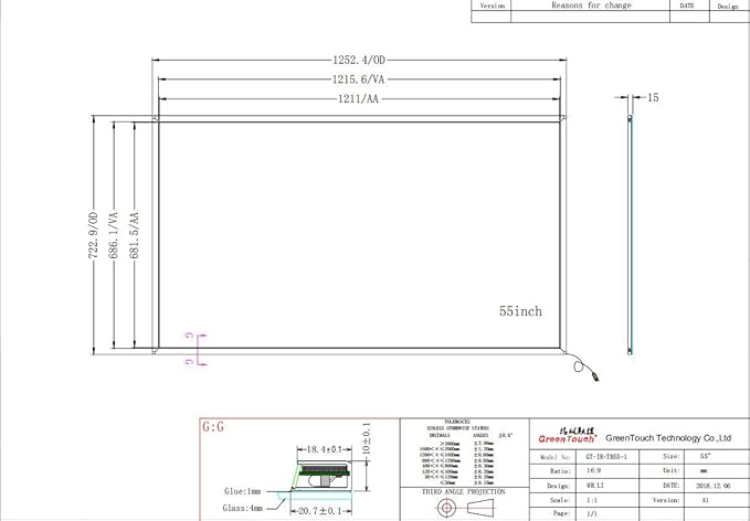 GreenTouch 55-Inch 16-Point Multi-Touch Infrared IR Touch Frame Panel (55 Inches USB HID Compatible)