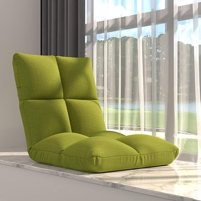 BTZHY Floor Chair Floor Chair with Backrest Foldable 6-Position Lazy Sofa Meditation Chair Window Chair for Adults Floor Chair Gaming Folding Lazy Sofa Chair for Living Room Bedroom(/Gray)