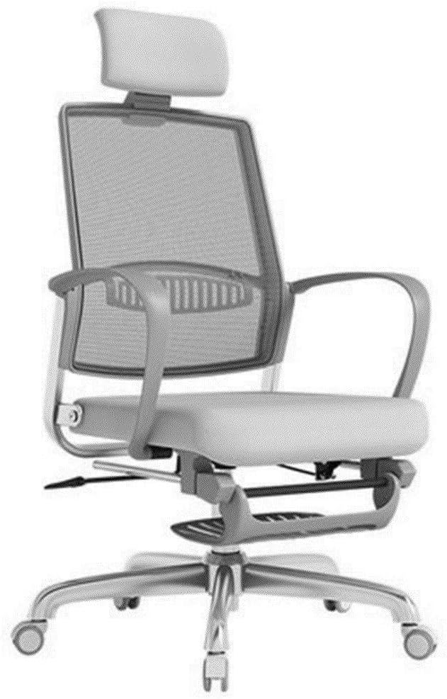 Office Chair Gaming Chair Computer Chair Chairs Height Adjustable Seat Breathable Mesh Back - Soft Foam Seat Cushion with Footrest(Color : Gray Size : 114.5 * 68cm)