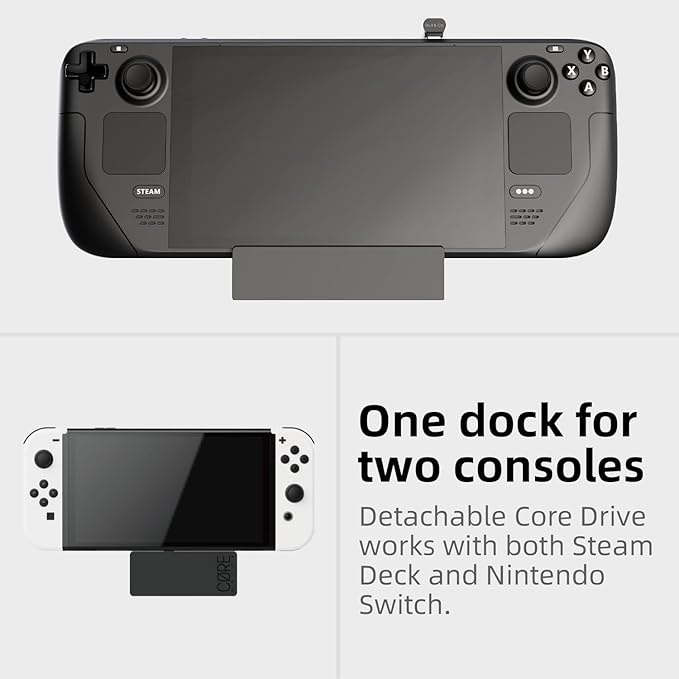 Skull &amp Co. x Savage Raven SteamDock PRO: A Compact and Portable Dock with Detachable USB Hub HDMI TV Adapter for Steam Deck ROG Ally &amp Other Devices (for Switch OLED Smartphone Laptop) - Bl