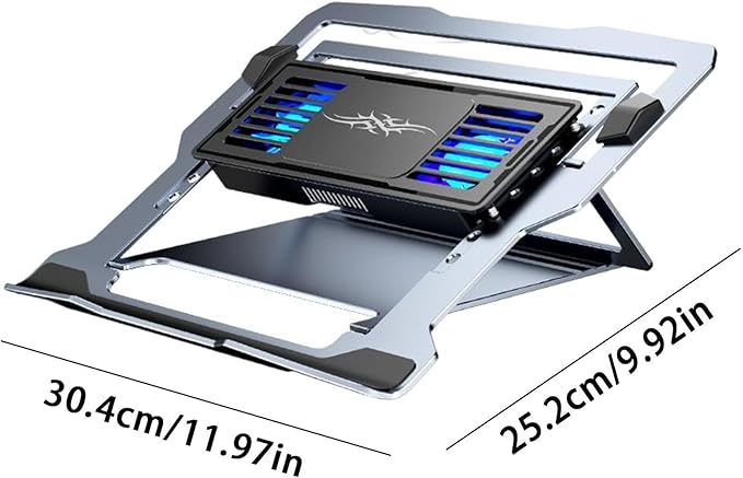 Height Adjustable Riser - Cooling Laptop Stand Rechargeable Quiet Pad | Ergonomic Notebook Support Station Portable Desk Holder with Fan Laptop Cooler for Girlfriend or Boyfriend