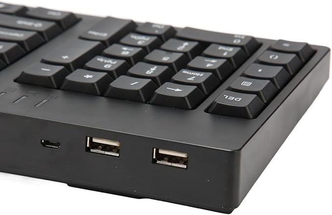 Acogedor USB Wired Left Handed Keyboard with 2 USB Hub 109 Keys Ergonomic Keyboard with Left Hand Number Pad for Home Office