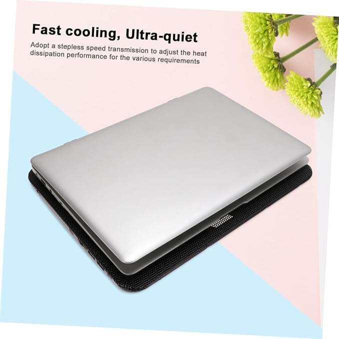 6 Inch Adjustable Laptop Cooling Stand with Large Fan Notebook Cooling Support Holder for Heat Dissipation Black Suitable for Gaming and Office Use