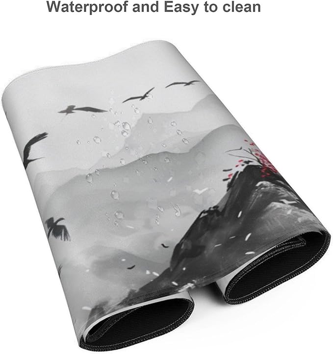 3XL Extended Gaming Mouse Pad -Watercolor Cherry Blossom 24x48 Inch Mouse Mats Desk PadLarge Desk MatExtended Keyboard Mousepad with Non-Slip Base and Stitched Edge for Home Office