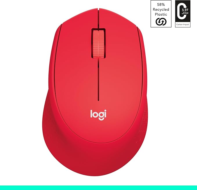 Logitech M330 Silent Mouse Wireless Red 910-004911 (Red)