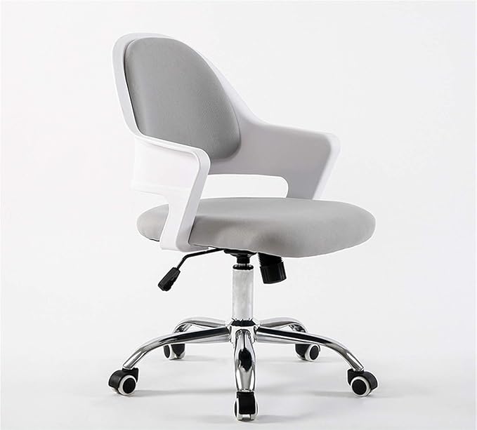 Mlaea Computer Gaming Chair Adjustable Staff Chair with Wheels and Comfortable Backrest Dining Bedroom Living Room Chair 47 * 82-94CM(Size:47 * 82-94CMColor:White)