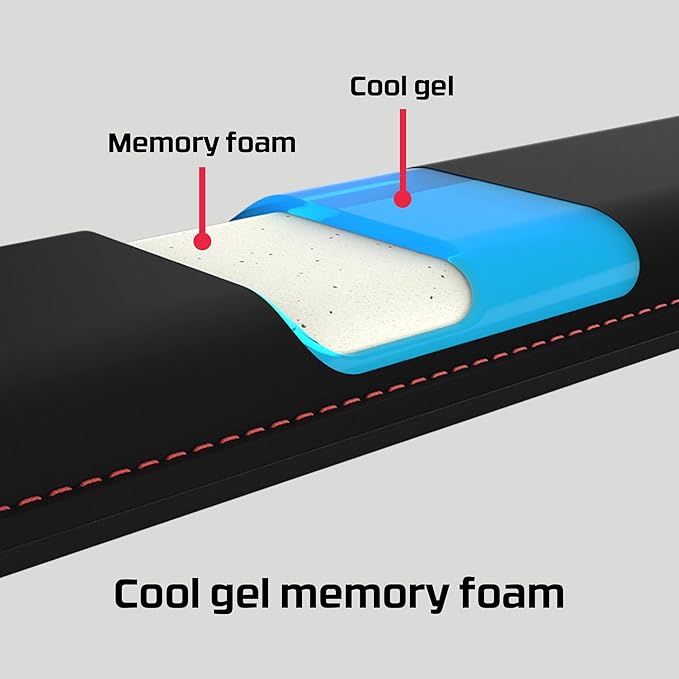 HyperX Wrist Rests - Cooling Gel Memory Foam - Anti-Slip - Keyboard and Mouse Accessories Black