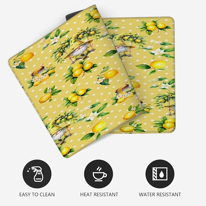 Yellow Lemon Gnome Large Mouse Pad Gaming Mousepad Desk Mat for Desktop Computer Keyboard Waterproof Mouse Mat Desk Pad with Non-Slip Base for Game School Office Home 35.4 x 15.7