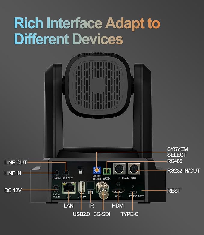 NDI PTZ CameraAi Auto Tracking30X Optical ZoomFHD1080P 60fps PTZ Camera with HDMI LAN USB SDI POEfor Church Worship Education Events vMix OBS Wirecast RP-HD66A-30N