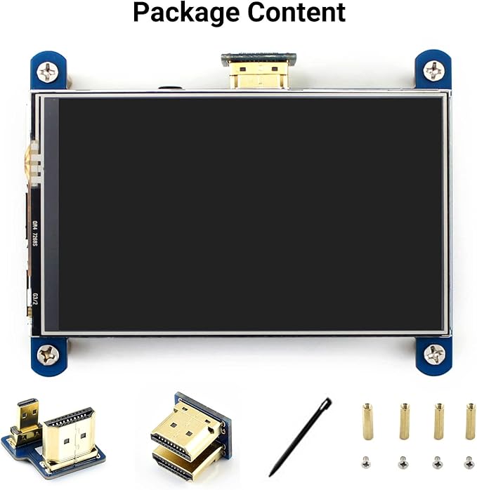 Waveshare 4inch Resistive Touch Screen LCD Compatible with Raspberry Pi 4B/3B+/3A+/2B/B+/A+/Zero/Zero W/WH/Zero 2W CM3+/4 480×800 Resolution HDMI IPS Low Power Consumption Supports Windows