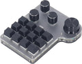 Asixxsix Mini Macro Mechanical Gaming Keyboard 12 Keys One Handed USB PC Keypad with 4 Knobs Programmable Shortcut Custom Function RGB Macro Mechanical Keyboard